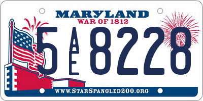 MD license plate 5AE8228