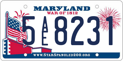 MD license plate 5AE8231