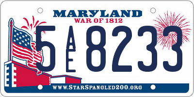 MD license plate 5AE8233