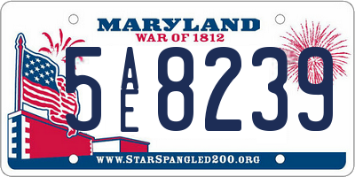 MD license plate 5AE8239