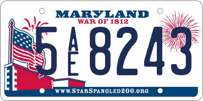 MD license plate 5AE8243
