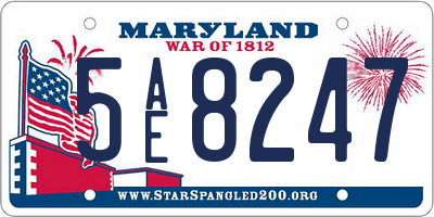 MD license plate 5AE8247