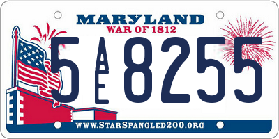 MD license plate 5AE8255