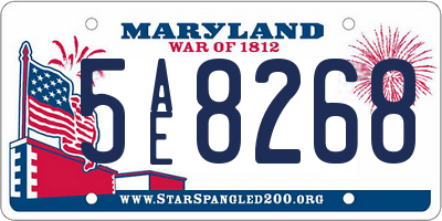 MD license plate 5AE8268