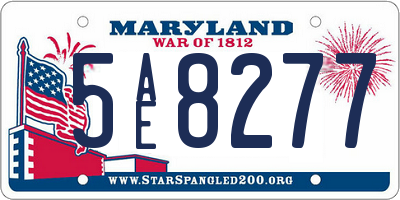 MD license plate 5AE8277