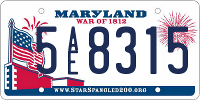 MD license plate 5AE8315
