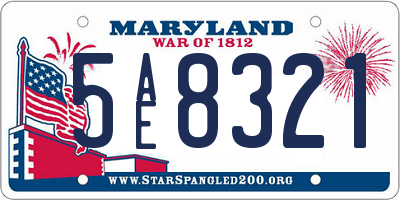 MD license plate 5AE8321
