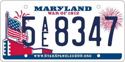 MD license plate 5AE8347