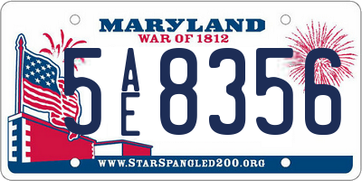 MD license plate 5AE8356