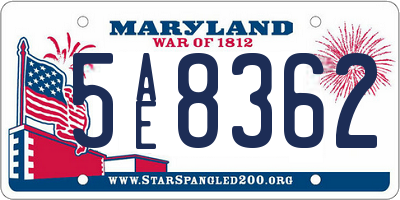 MD license plate 5AE8362