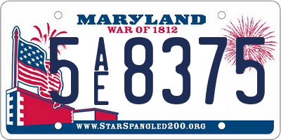 MD license plate 5AE8375