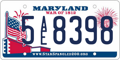 MD license plate 5AE8398