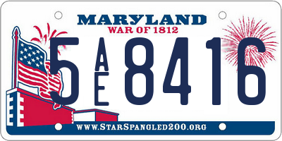 MD license plate 5AE8416