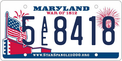 MD license plate 5AE8418