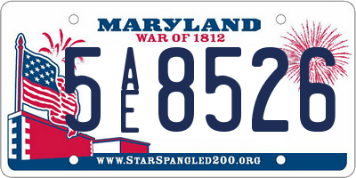 MD license plate 5AE8526