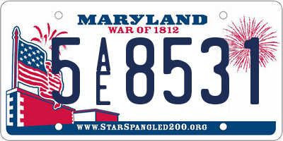 MD license plate 5AE8531