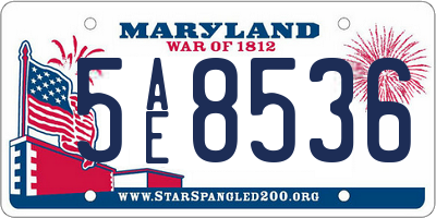 MD license plate 5AE8536