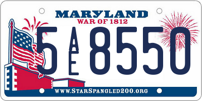 MD license plate 5AE8550