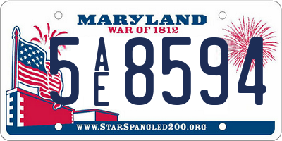 MD license plate 5AE8594
