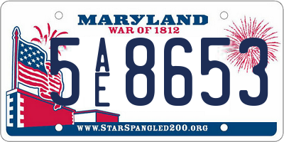MD license plate 5AE8653
