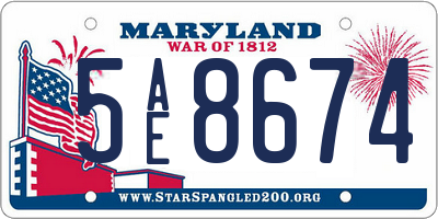 MD license plate 5AE8674