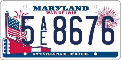 MD license plate 5AE8676