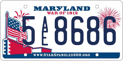 MD license plate 5AE8686