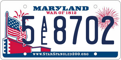 MD license plate 5AE8702