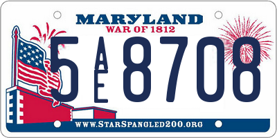 MD license plate 5AE8708