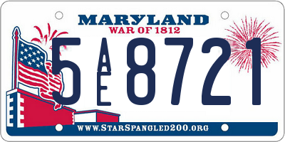MD license plate 5AE8721