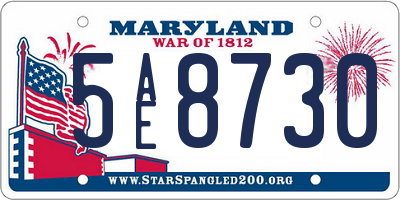 MD license plate 5AE8730