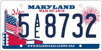 MD license plate 5AE8732