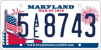 MD license plate 5AE8743