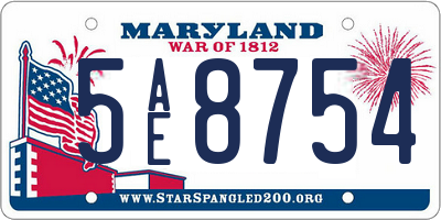 MD license plate 5AE8754