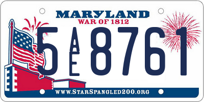 MD license plate 5AE8761