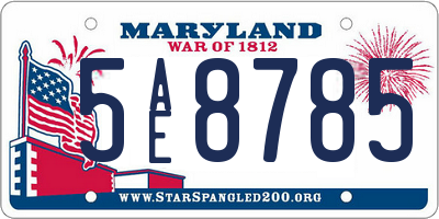 MD license plate 5AE8785