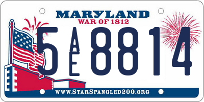 MD license plate 5AE8814