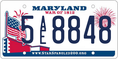 MD license plate 5AE8848