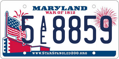 MD license plate 5AE8859