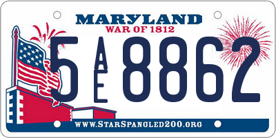 MD license plate 5AE8862