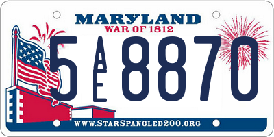 MD license plate 5AE8870