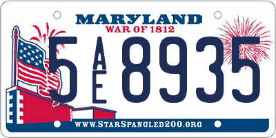 MD license plate 5AE8935