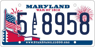 MD license plate 5AE8958
