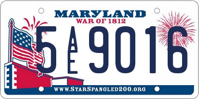 MD license plate 5AE9016