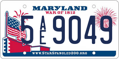 MD license plate 5AE9049