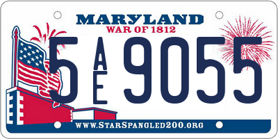 MD license plate 5AE9055