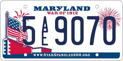 MD license plate 5AE9070