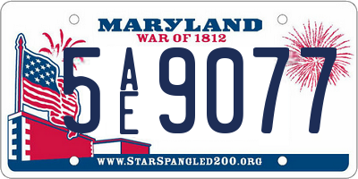 MD license plate 5AE9077