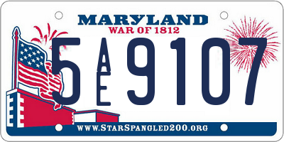 MD license plate 5AE9107