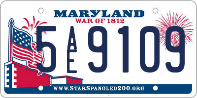 MD license plate 5AE9109